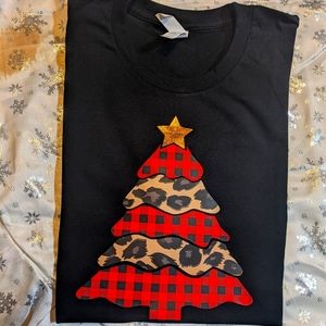 Leopard print and buffalo plaid Christmas tree